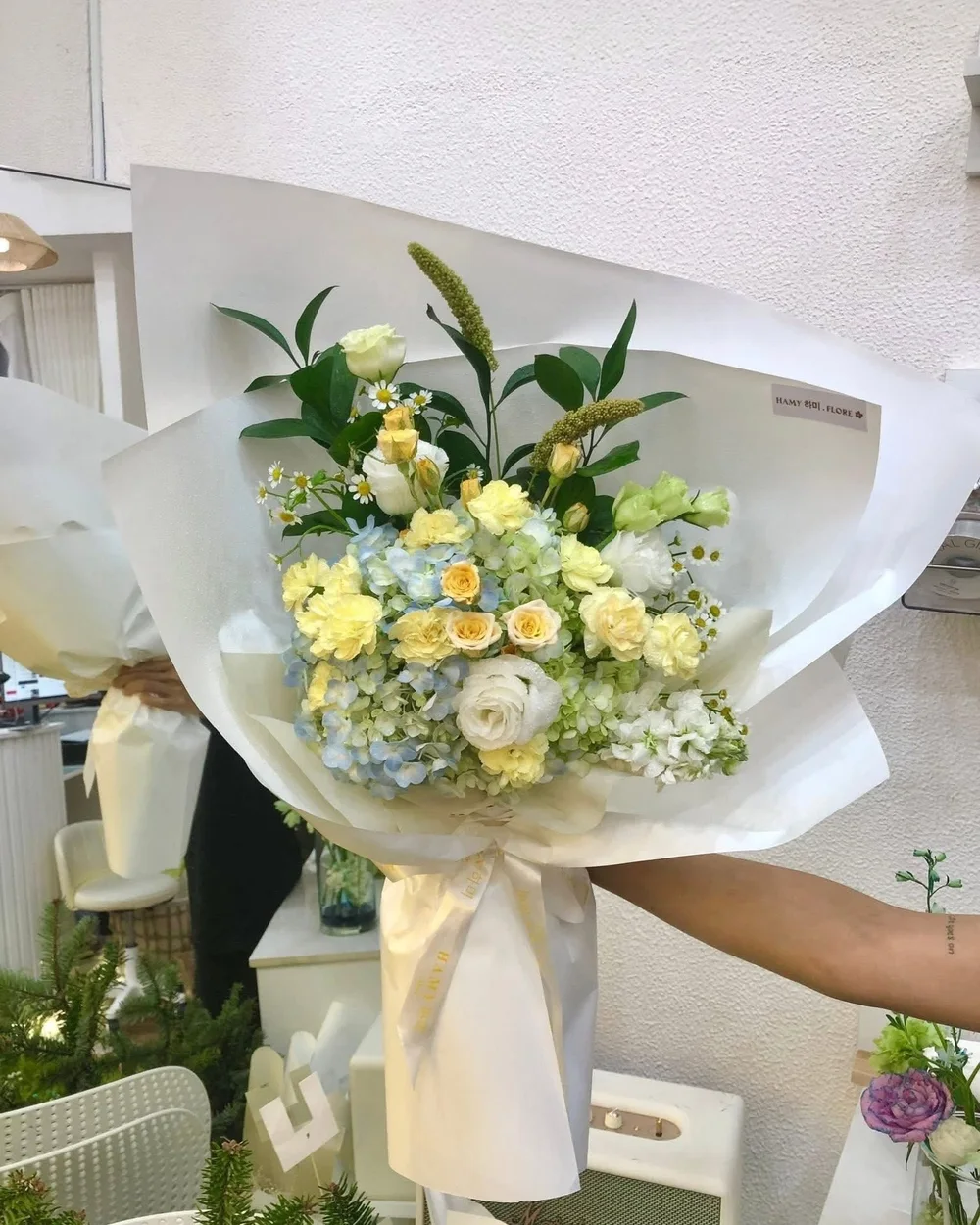 화이트 믹스 부케