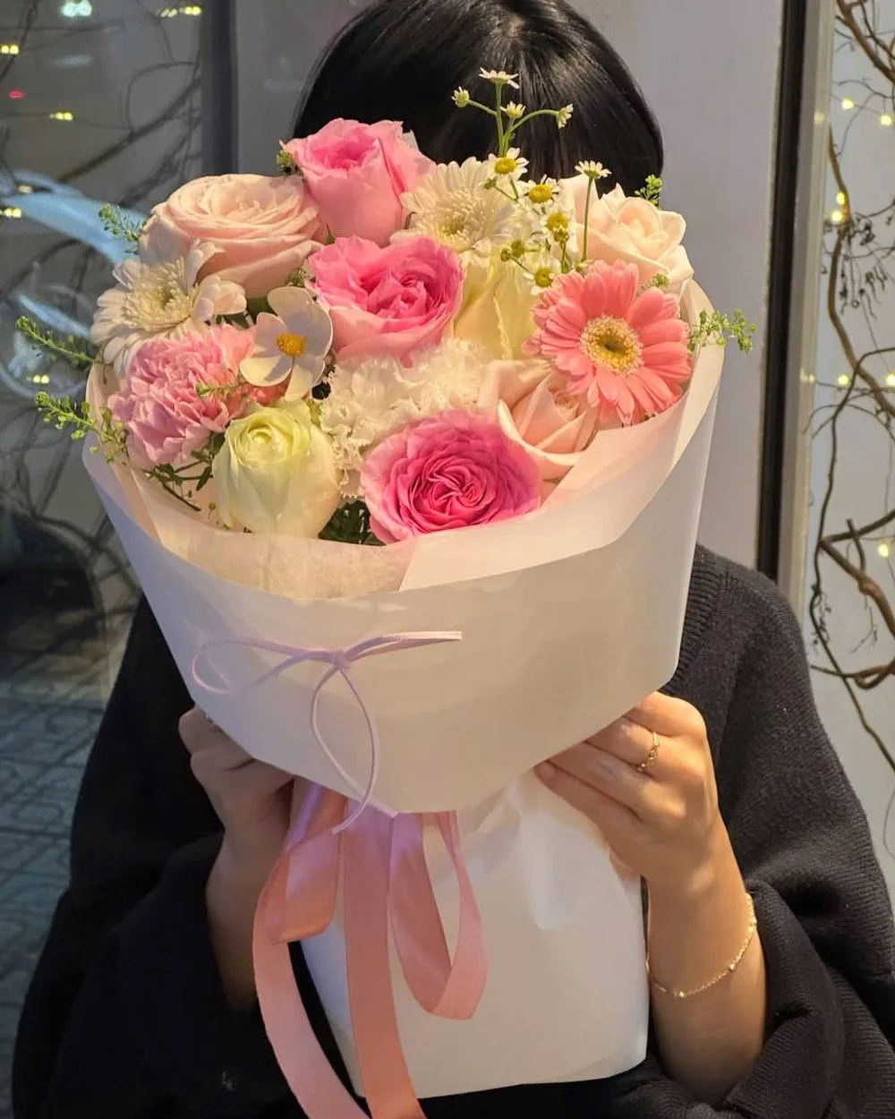 파스텔 로즈 거베라 부케